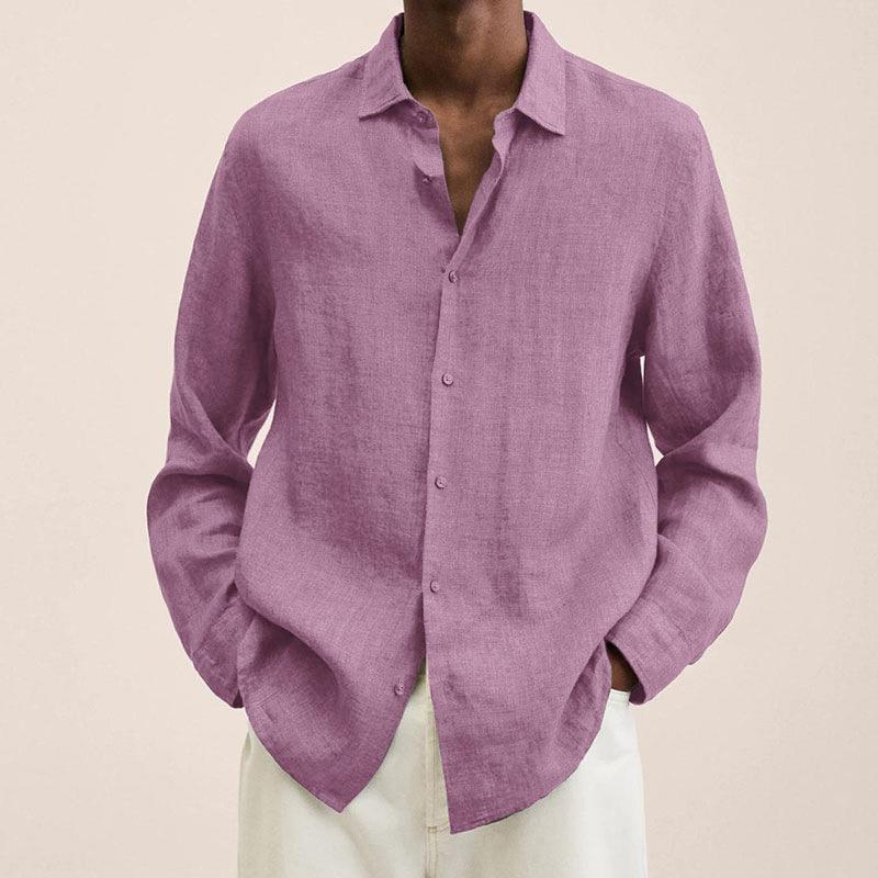 Men's Lightweight Linen Button Up Shirt