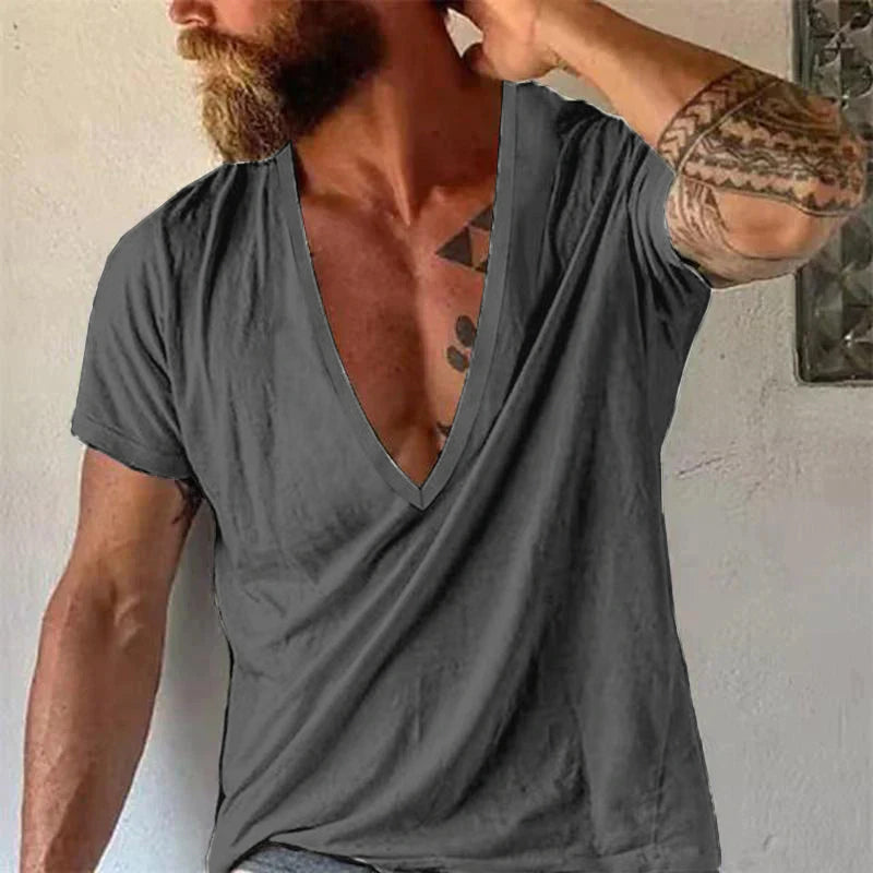 Men’s Deep V Neck Casual Tee