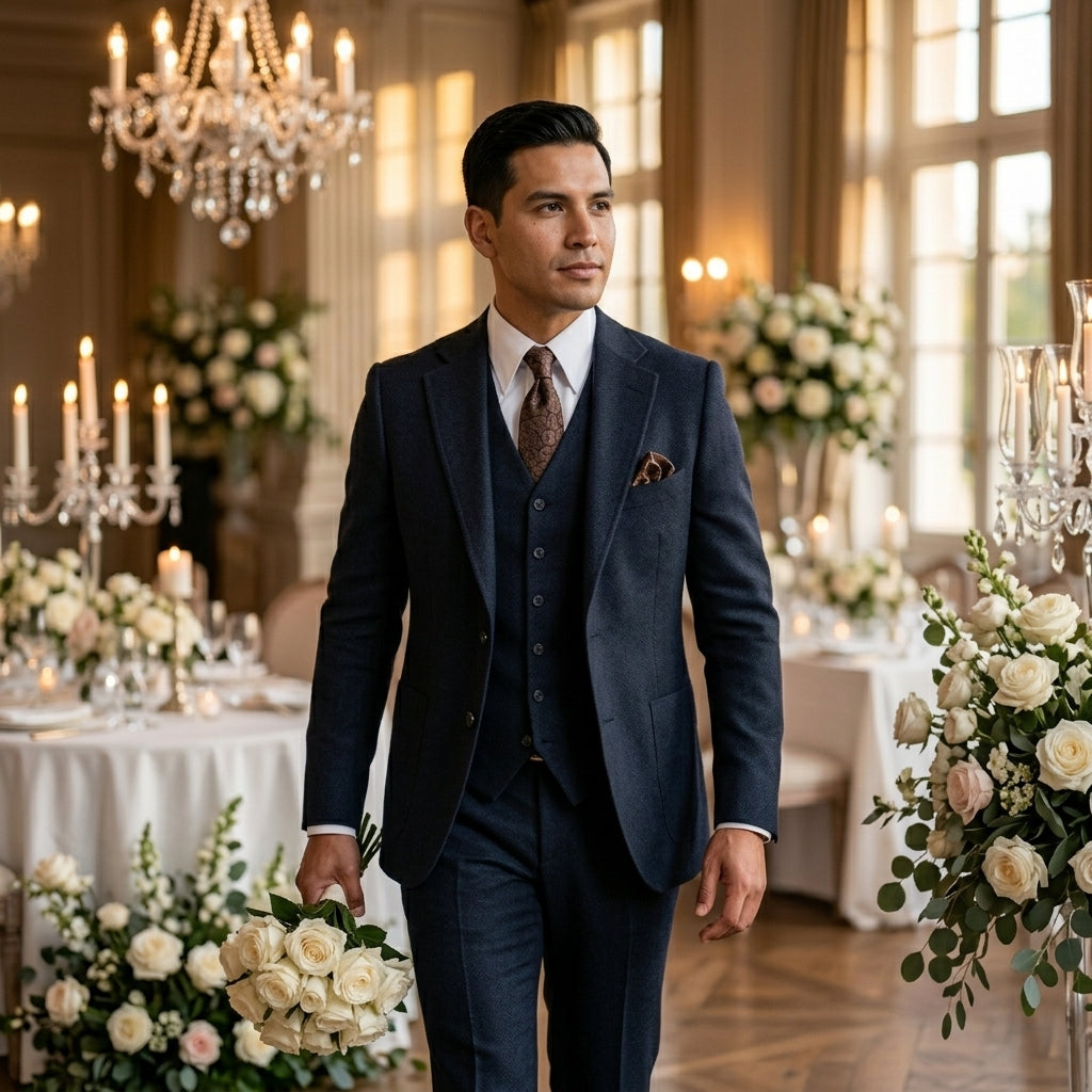 Men's Three-Piece Blazer Vest Trouser Suit