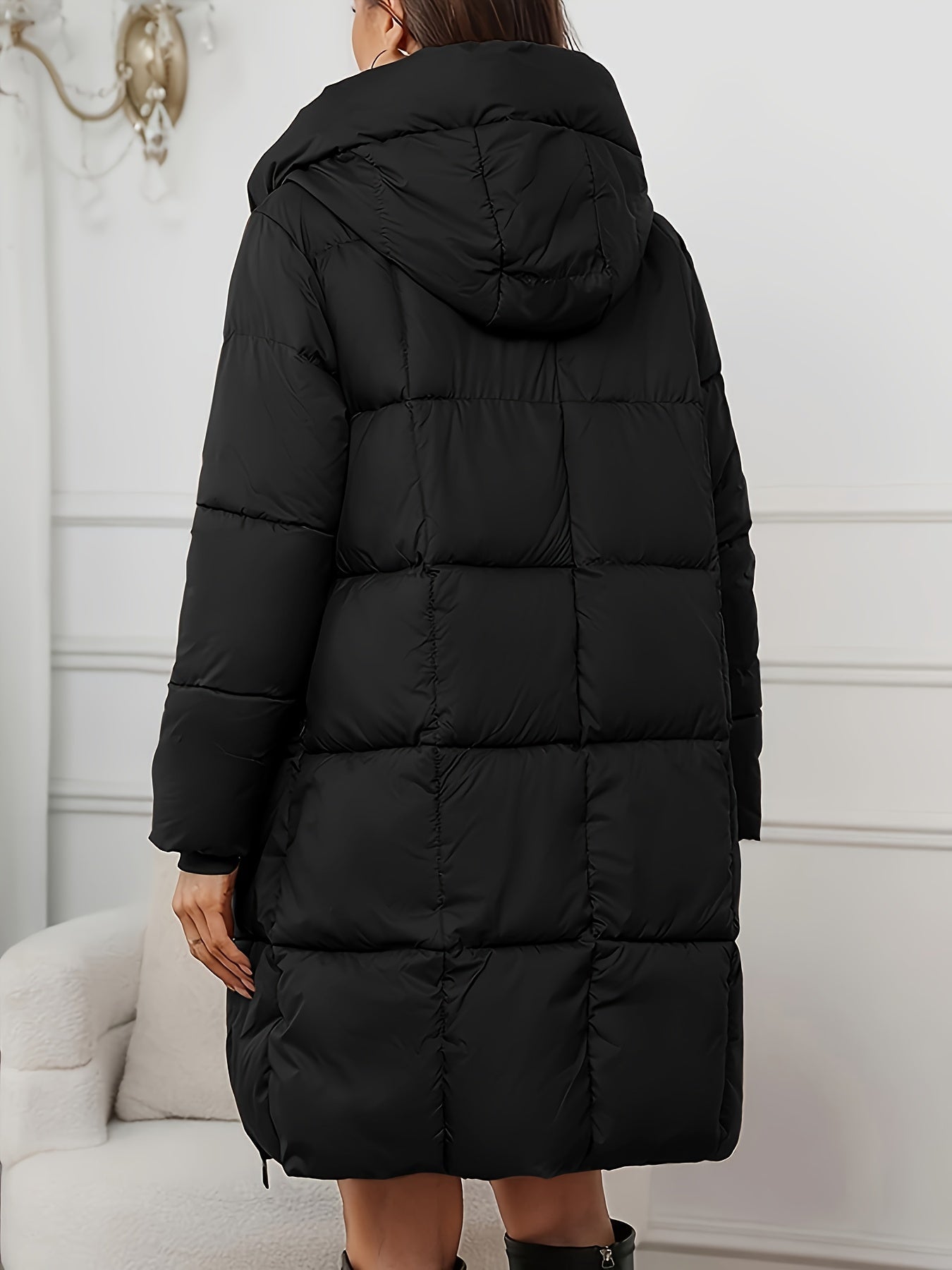 Women’s Long Puffer Jacket with Hood