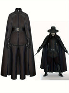Men’s Halloween Hooded Villain Costume with Cape