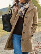 Women’s Button-Front Mid-Length Coat