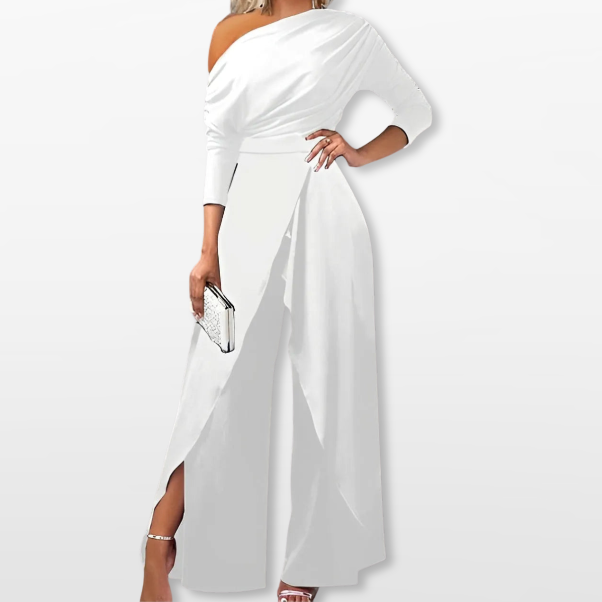 Women One Shoulder Wide Leg Jumpsuit