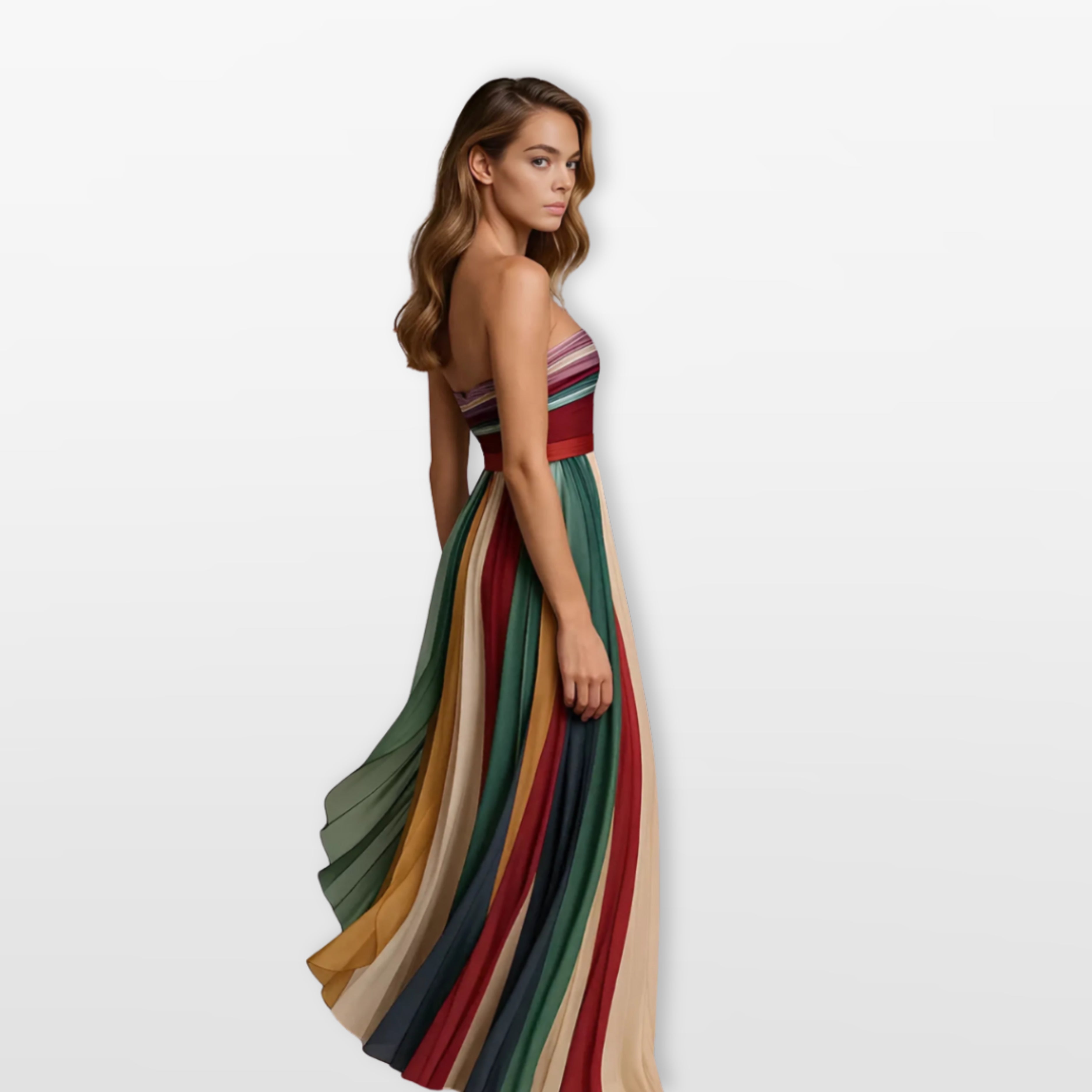 Women’s Strapless Maxi Dress Pleated