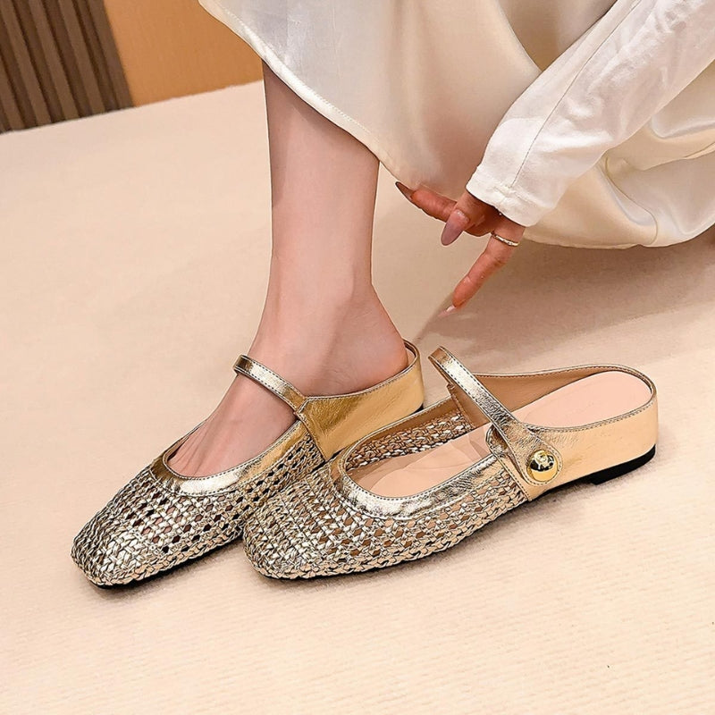 Women’s Woven Mary Jane Mule Flats
