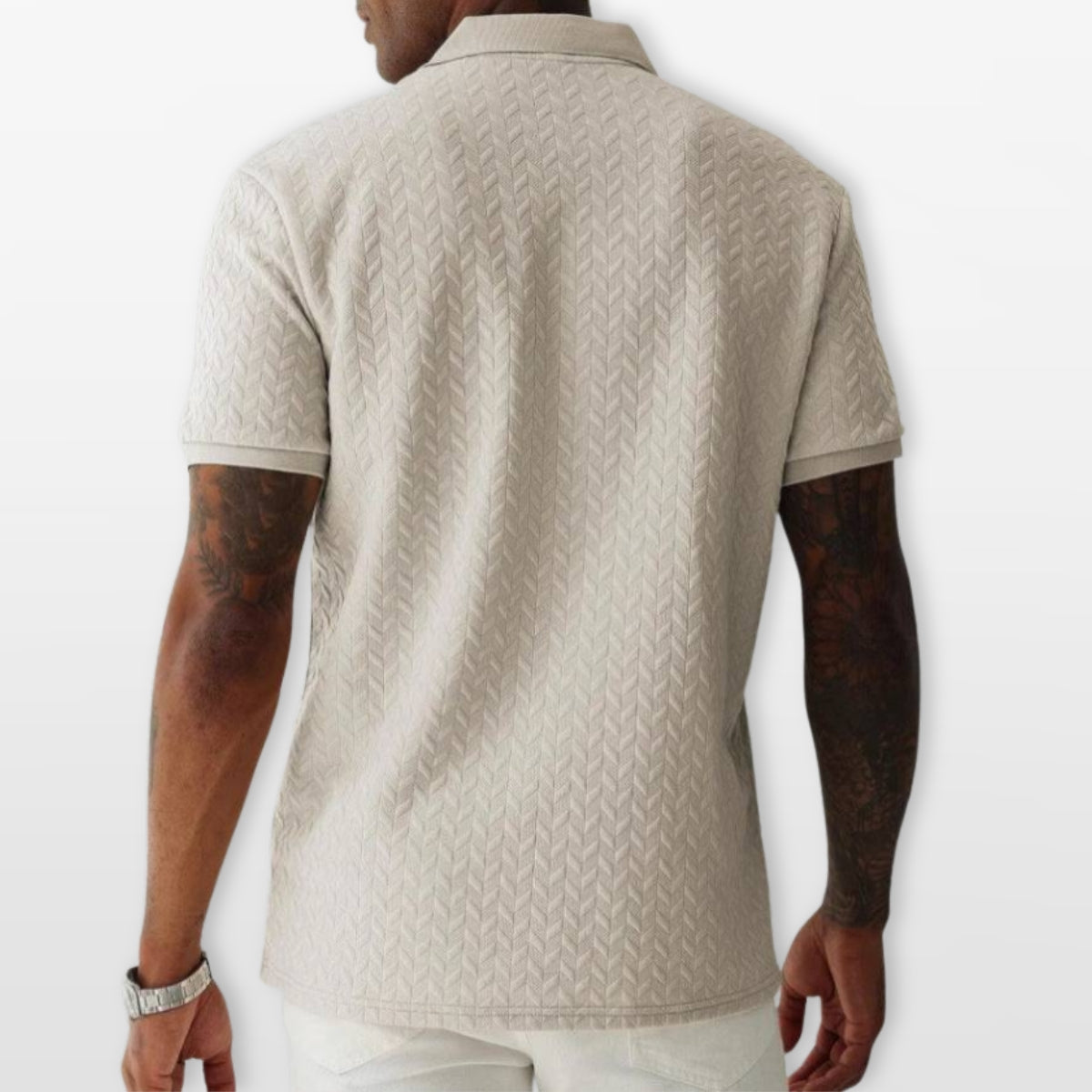 Men's Textured Short Sleeve Polo