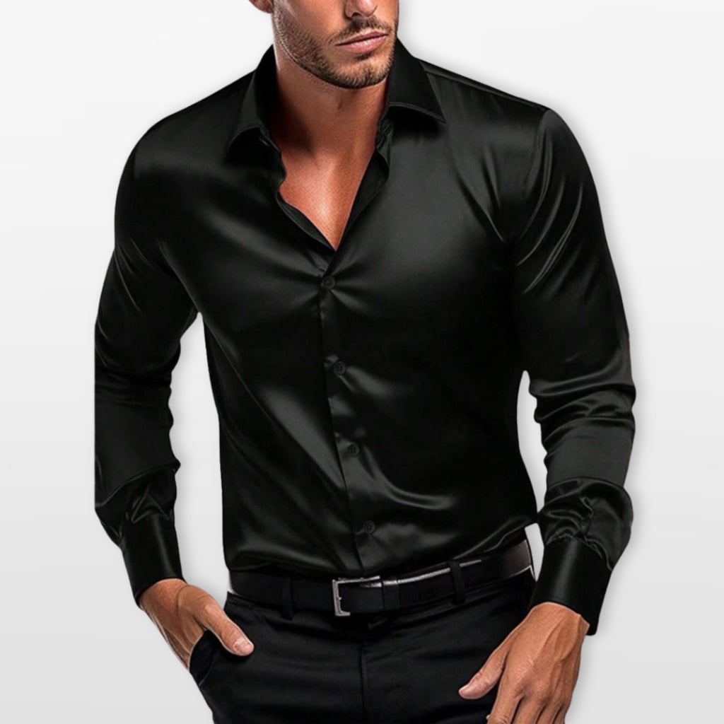 Men’s Satin Dress Shirt Slim Fit