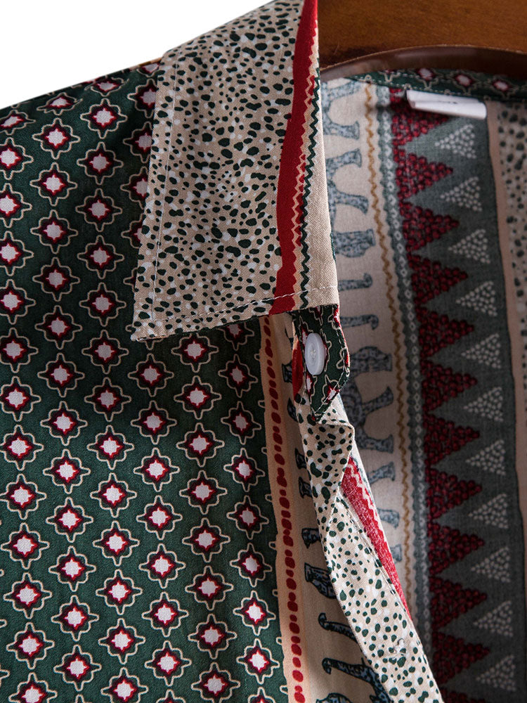 Men’s Relaxed Elephant Print Resort Shirt
