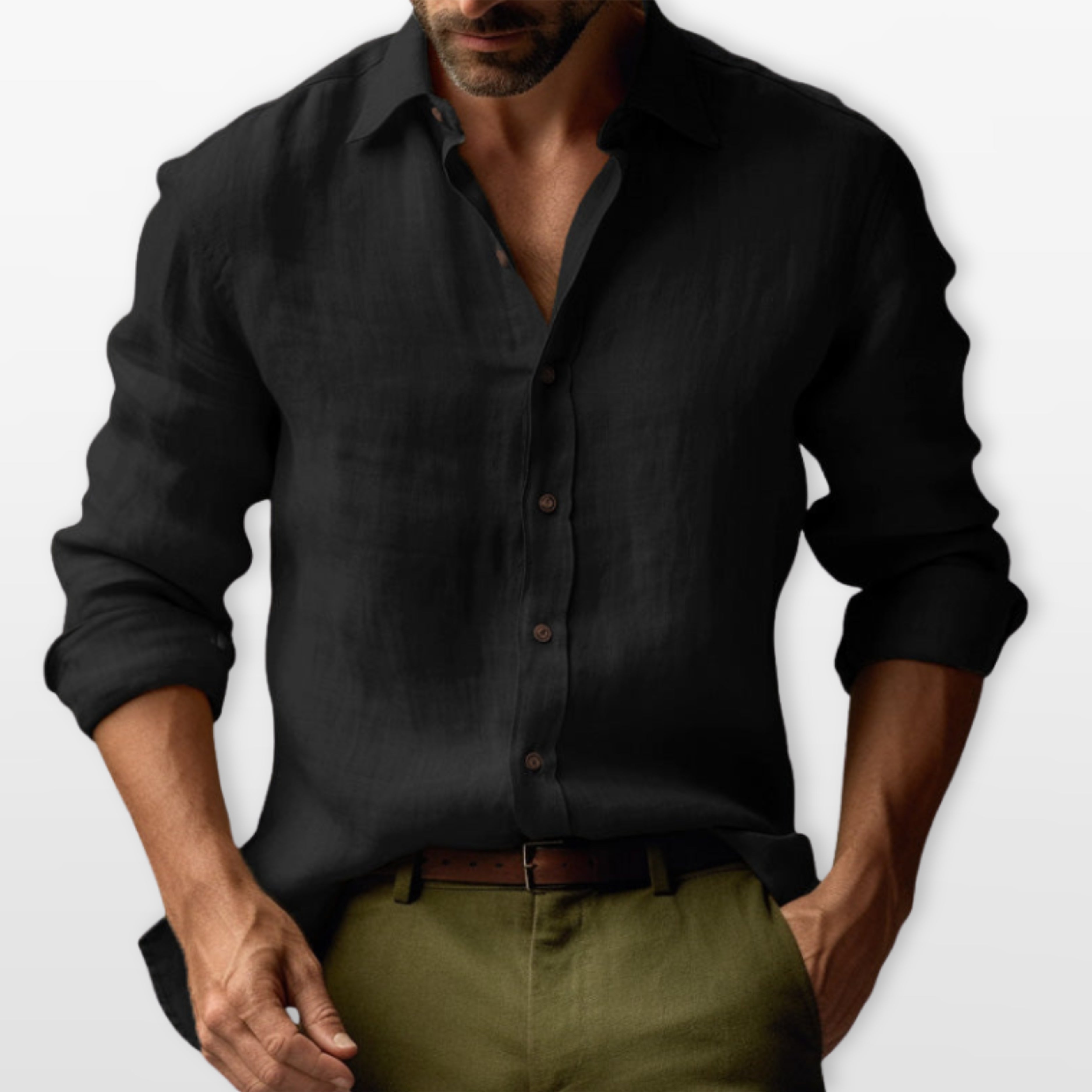 Men’s Casual Linen Button Shirt