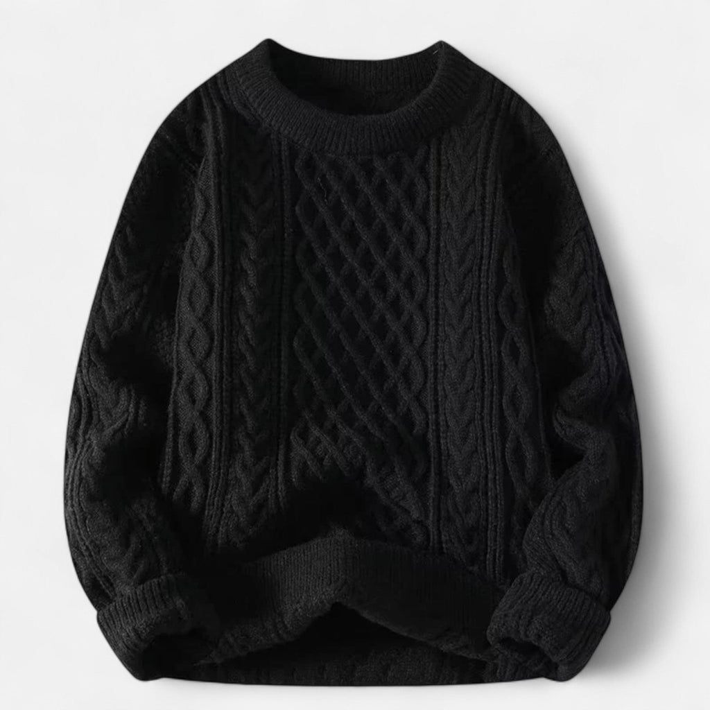 Men's Cable Knit Crew Neck Sweater