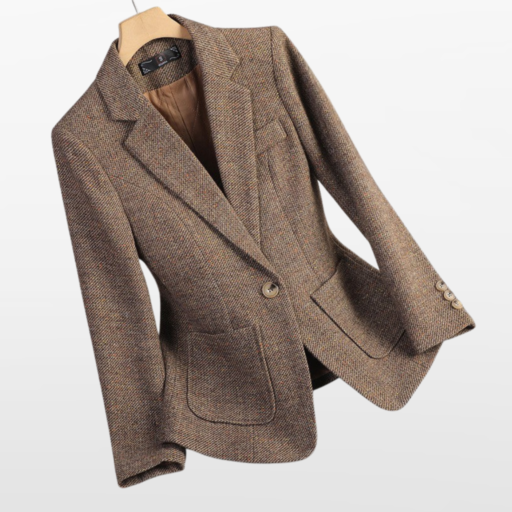 Women Tailored Wool Blazer Structured Fit