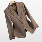 Women Tailored Wool Blazer Structured Fit