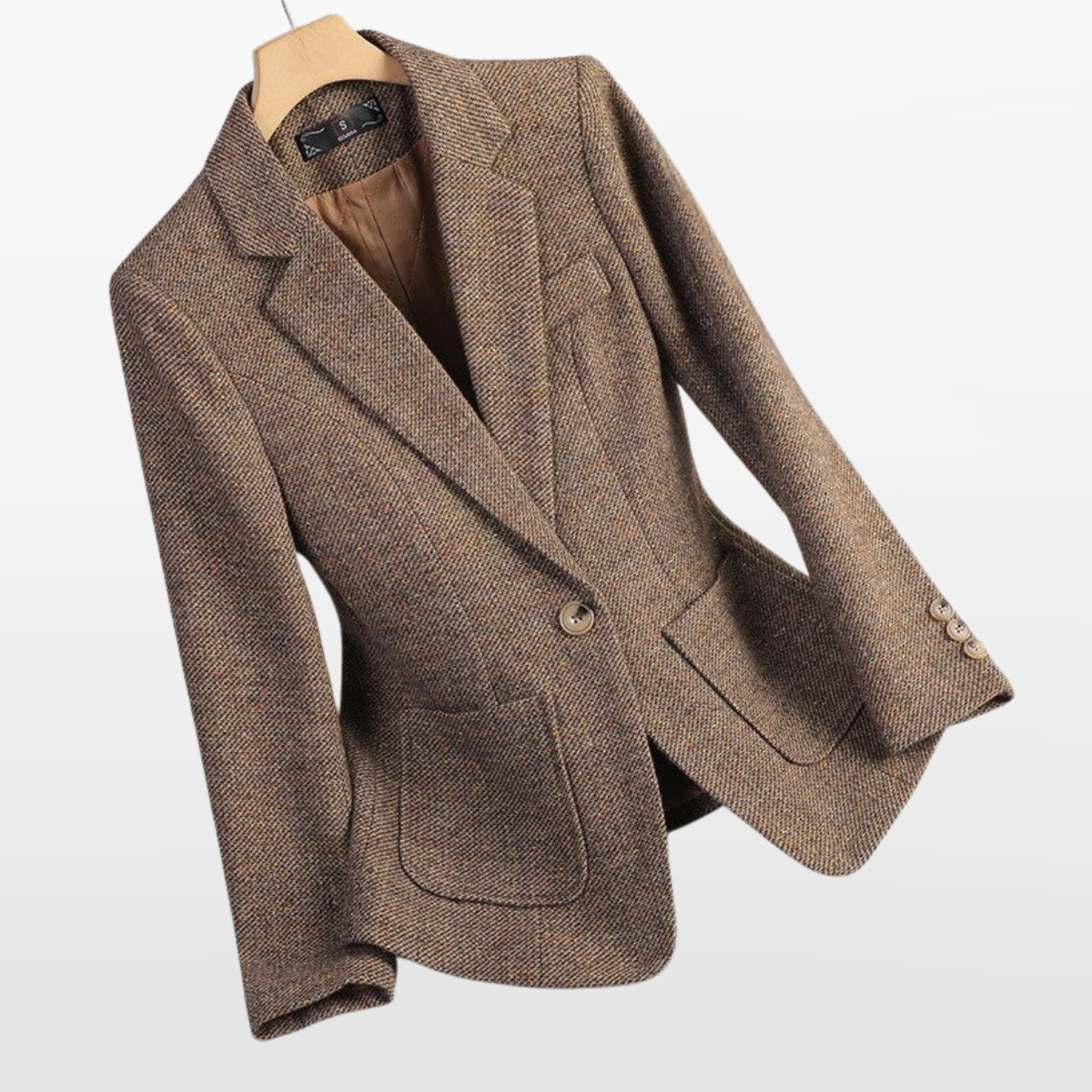 Women Tailored Wool Blazer Structured Fit