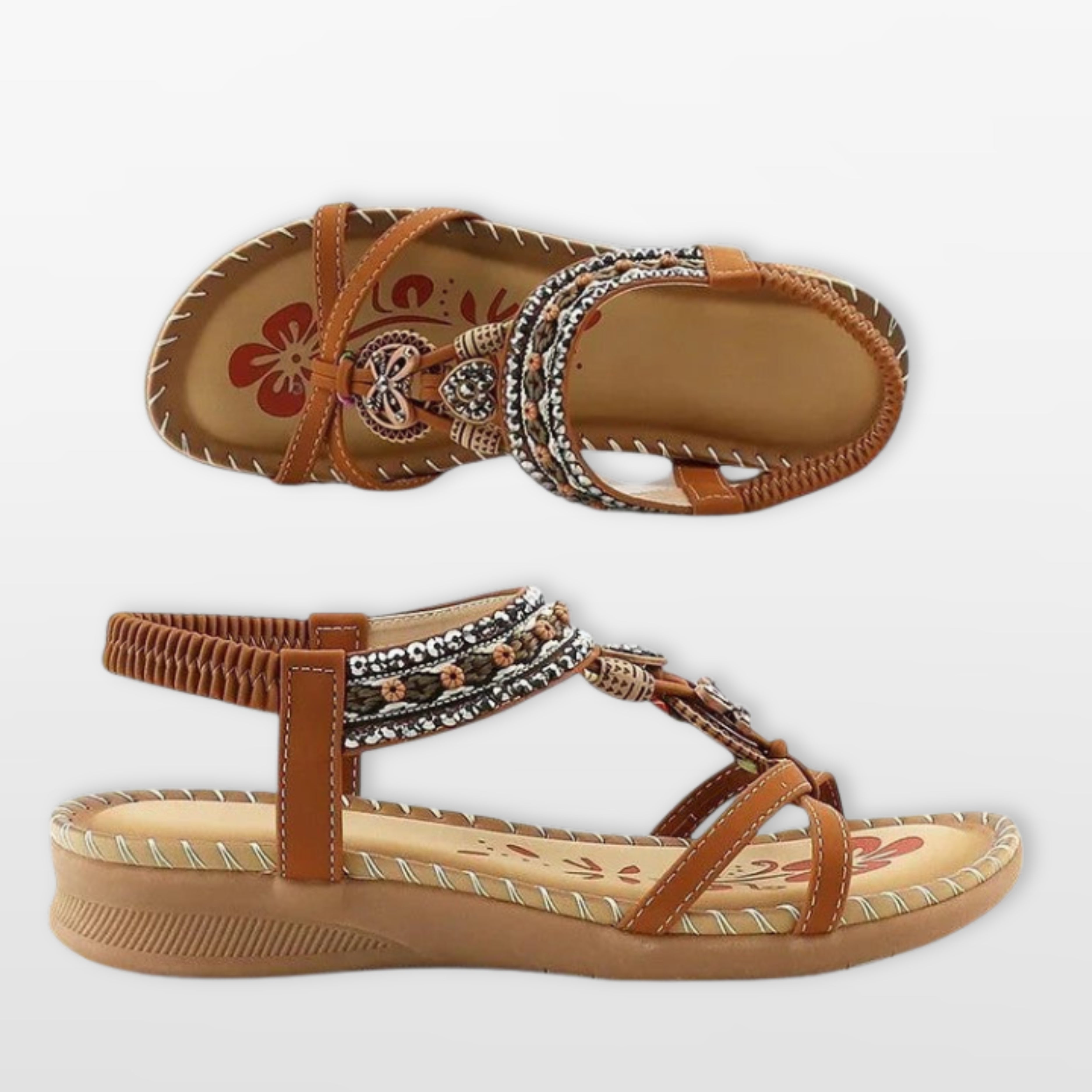 Women Boho Strappy Flat Sandals