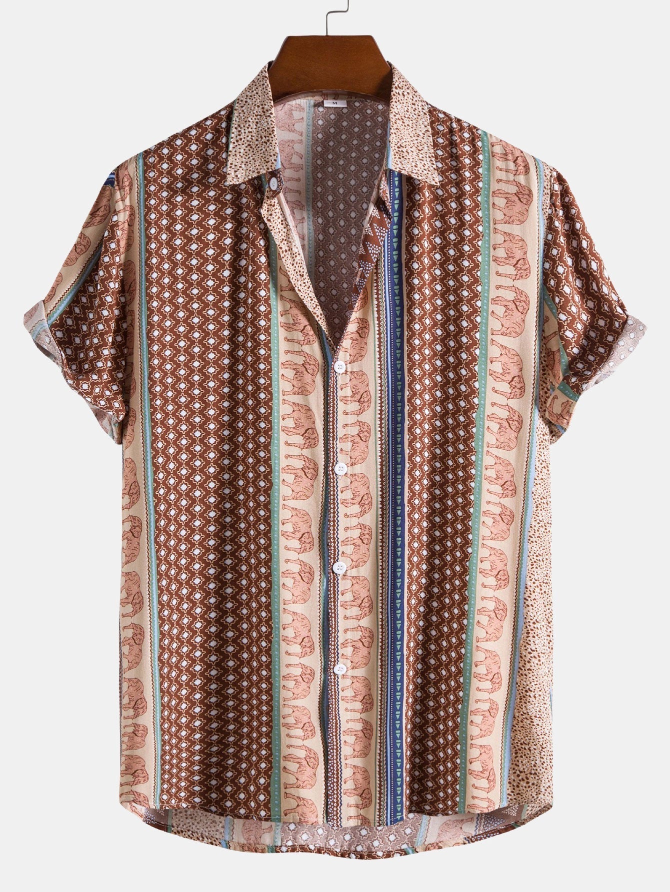 Men’s Relaxed Elephant Print Resort Shirt