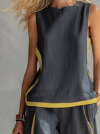 Women’s Pant Set with Contrast Trim