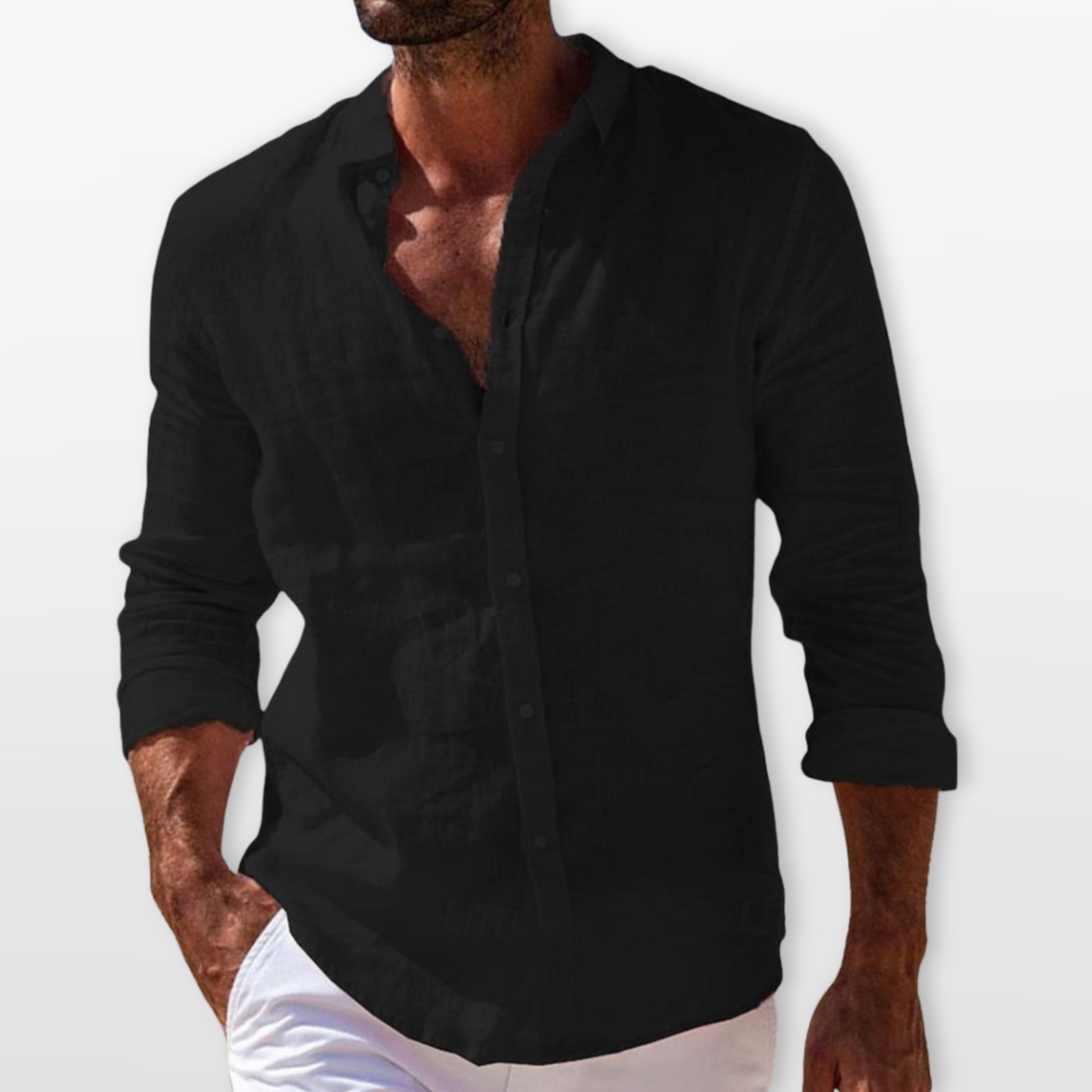 Men’s Linen Shirt Lightweight Button Up