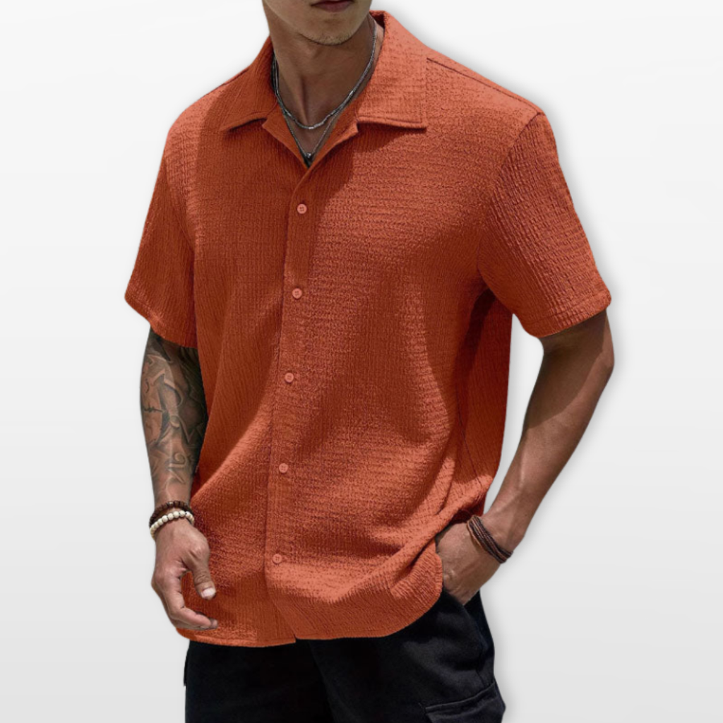 Men Textured Short Sleeve Casual Shirt