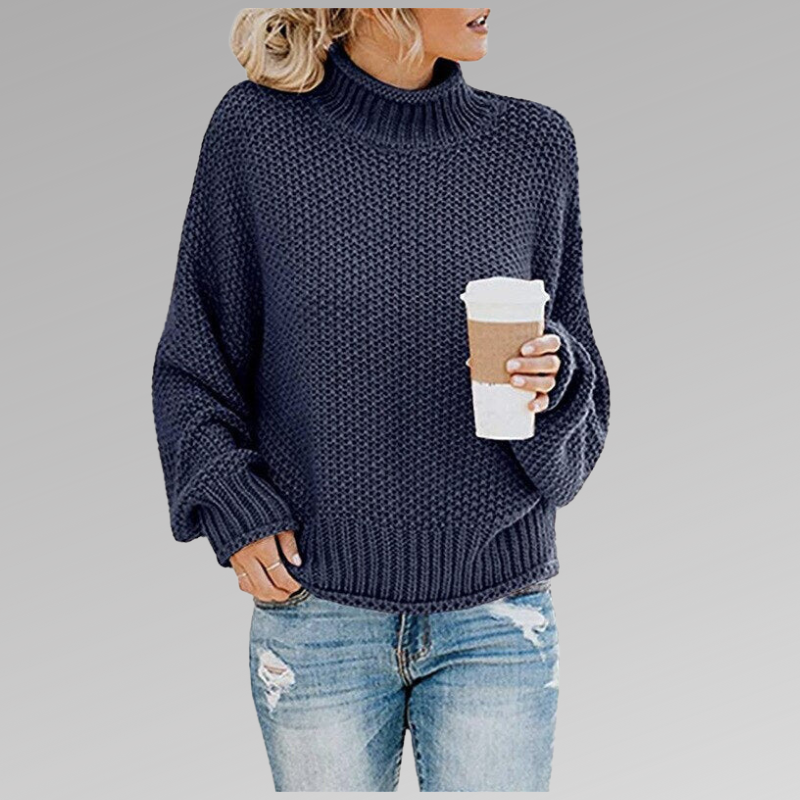 Women’s Chunky Knit Mock-Neck Sweater