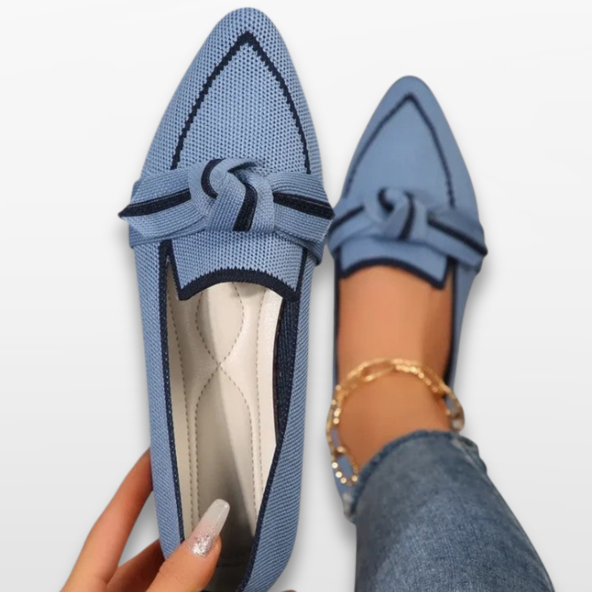 Women Orthopedic Pointed Toe Knot Loafers