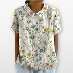 Women Floral Collar Blouse Casual Top