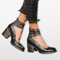 Women Ankle Strap Block Heel Pumps