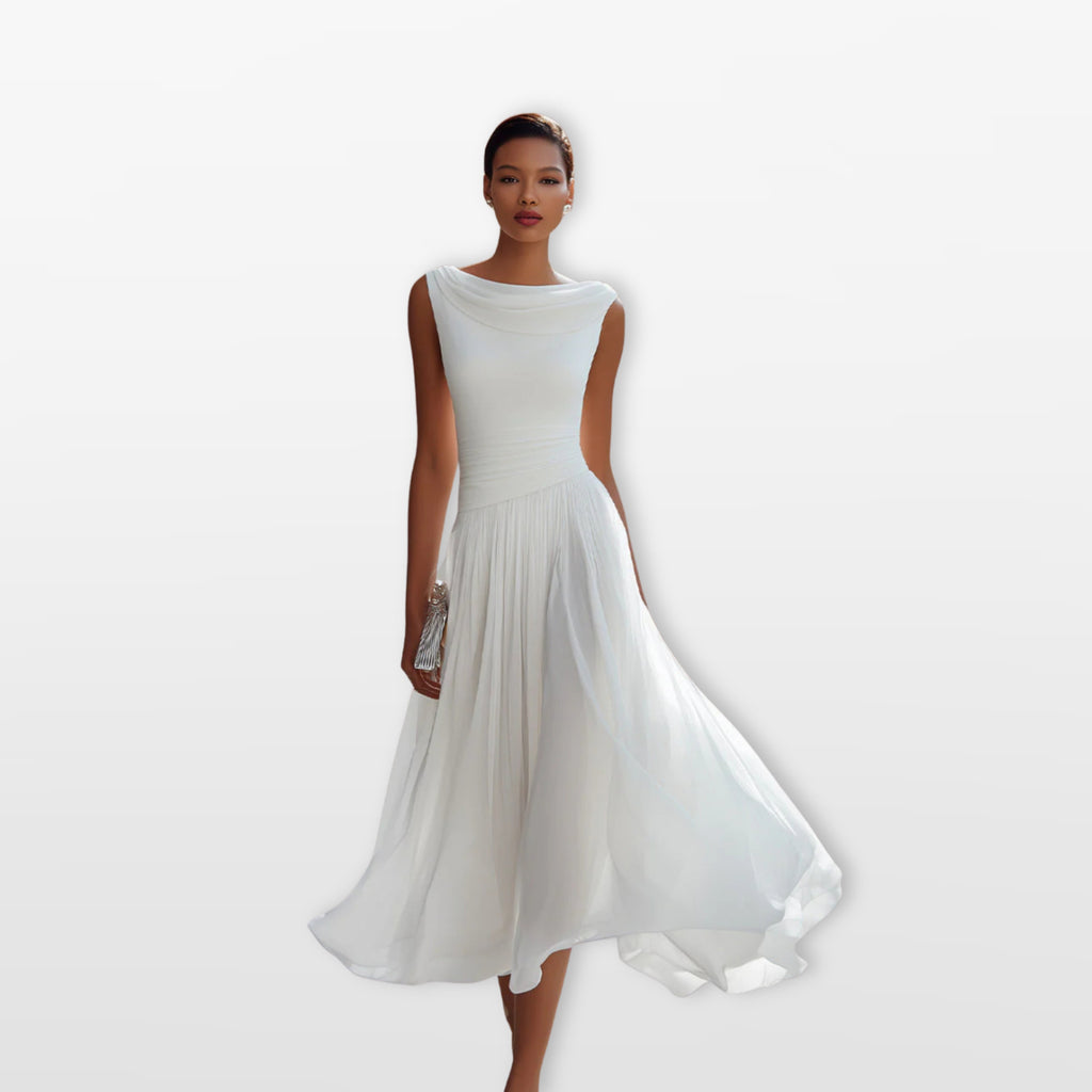 Women’s Elegant Pleated Midi Dress