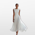 Women’s Elegant Pleated Midi Dress