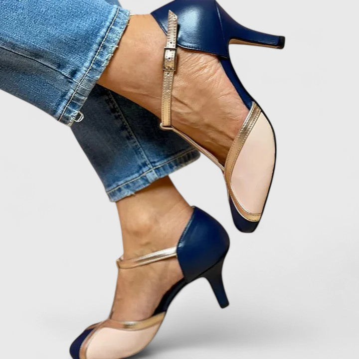 Women’s T-Strap Heels with Round Toe