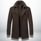 Men’s Layered Stand-Collar Coat