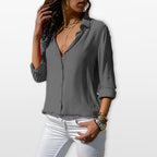 Women’s Button Down Blouse V Neck Shirt