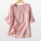 Women’s Button Front Blouse Relaxed Fit