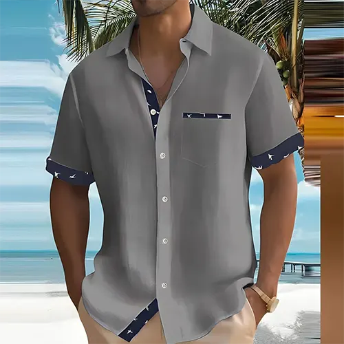 Men's Contrast Trim Resort Shirt