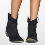Women Western Ankle Boots Block Heel