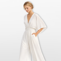 Women Elegant V Neck Wide Leg Jumpsuit