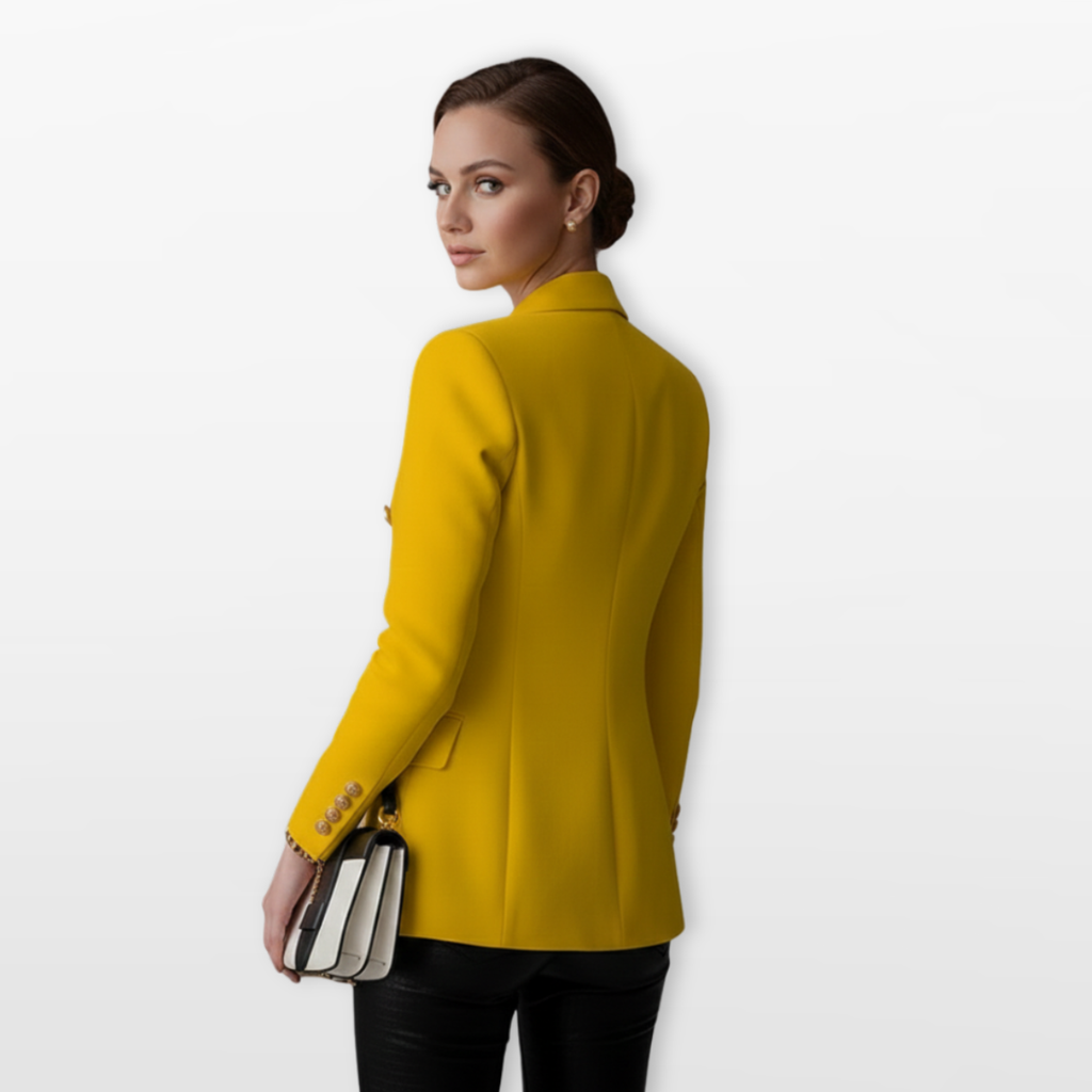 Women Double Breasted Blazer Structured Elegant