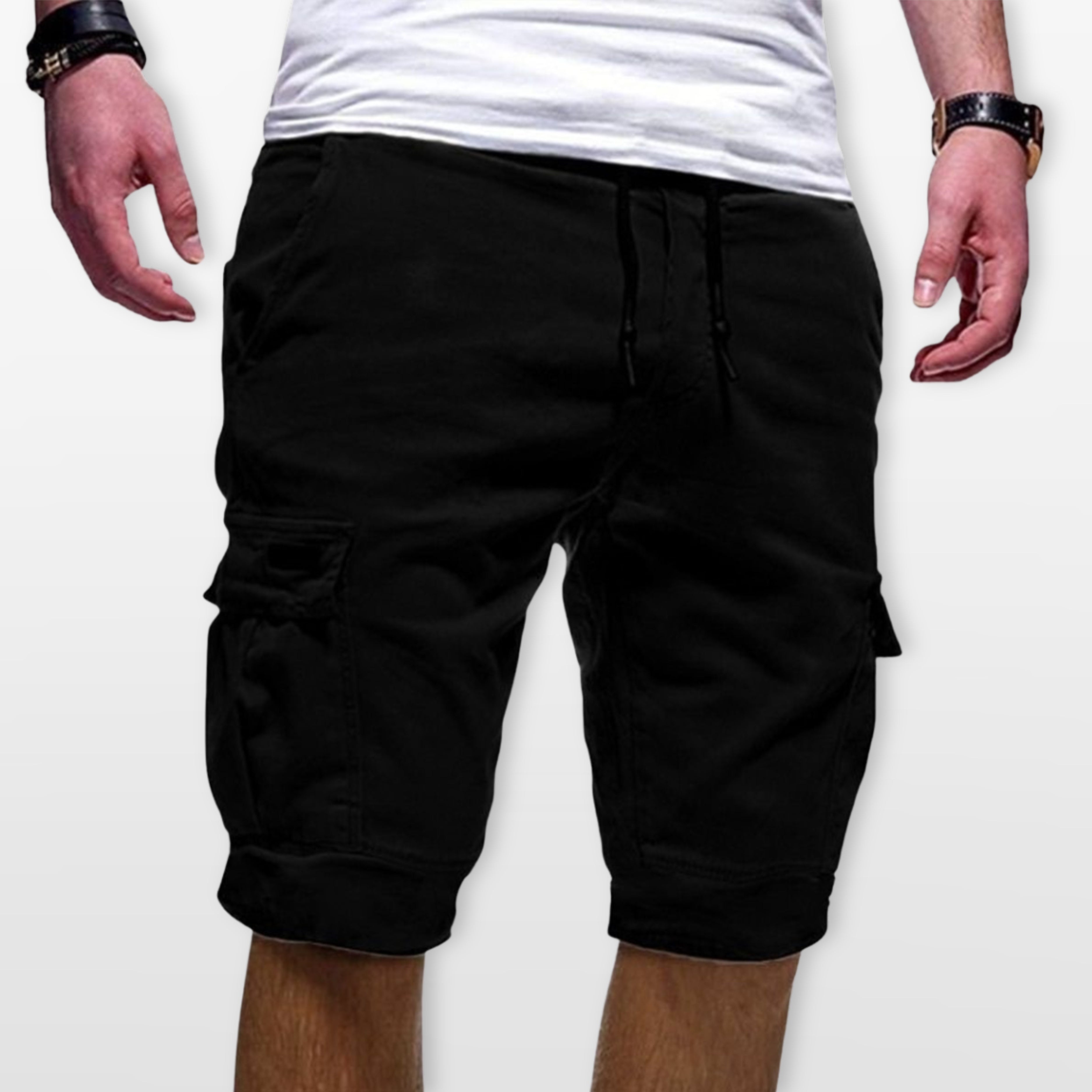 Men Cargo Shorts Drawstring Utility Pockets