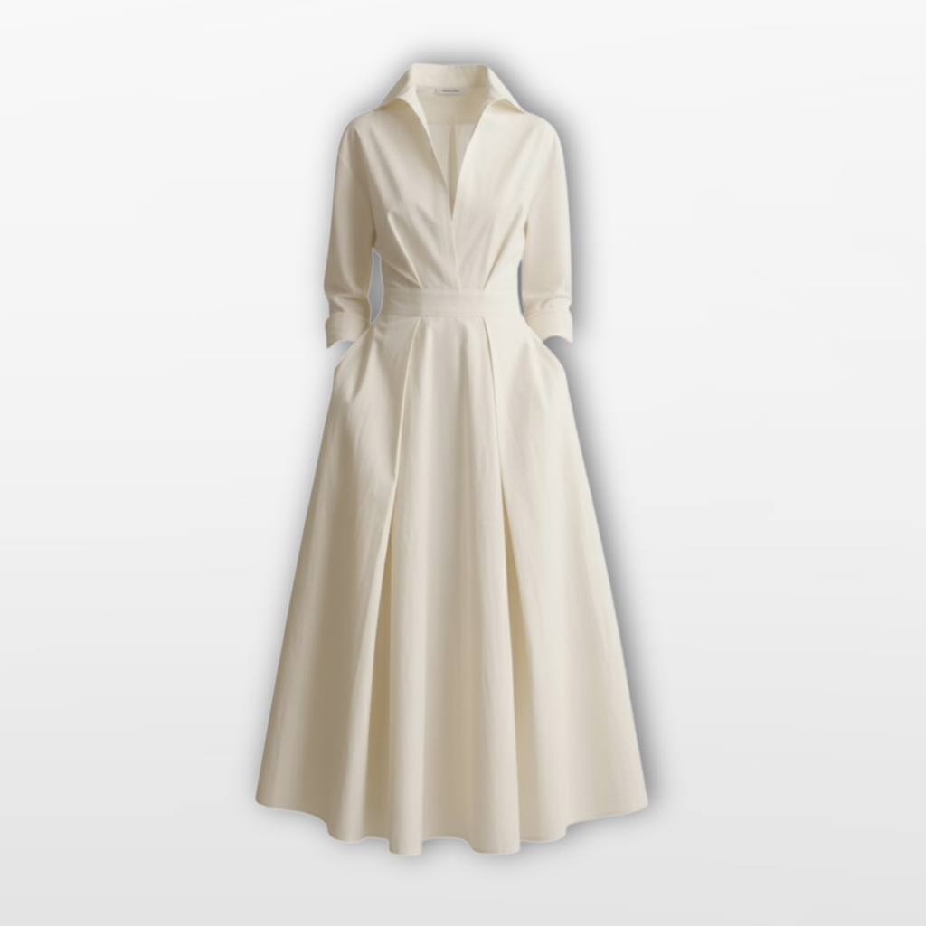 Women Structured Midi Dress Tailored Elegance