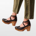 Women Cross Strap Block Heel Shoes