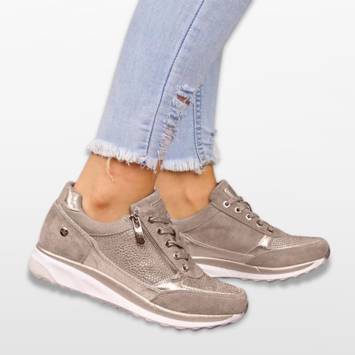Women Orthopedic Comfort Sneakers Zip Support