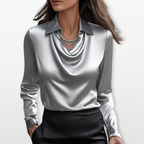 Women Draped Cowl Neck Blouse