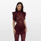 Women’s Sheer Lace Bodycon Mini Dress