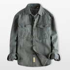 Men Striped Denim Button Up Shirt
