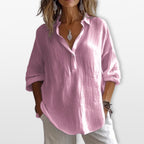 Women’s Loose Fit Blouse Casual Button Shirt