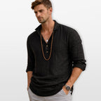 Men's Long Sleeve Textured Henley Shirt