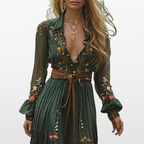 Women Boho Flowing Maxi Dress