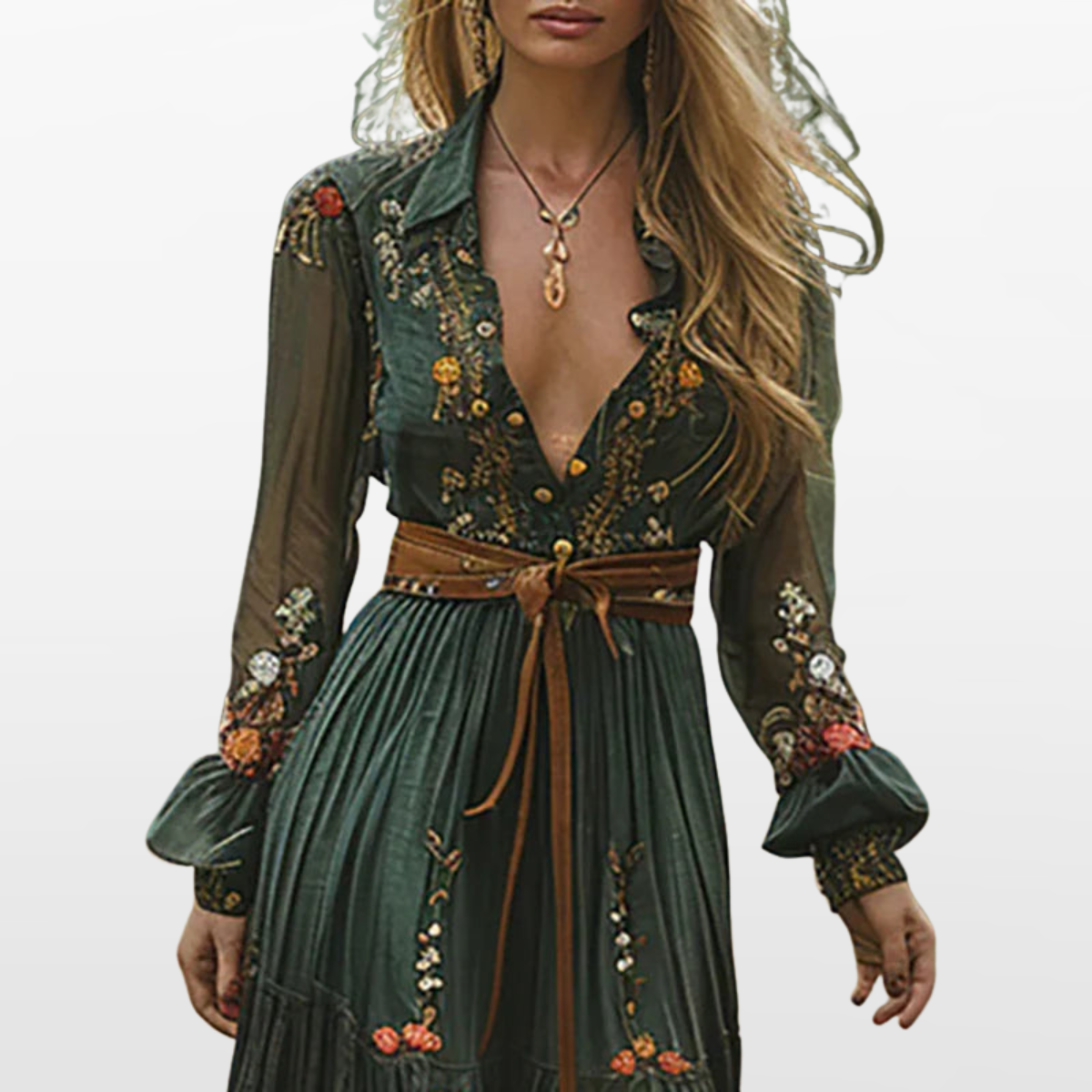Women Boho Flowing Maxi Dress