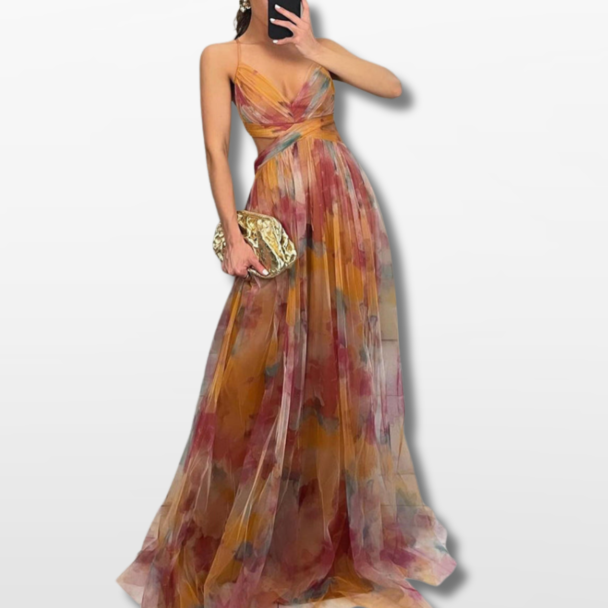 Women Pleated Maxi Dress Elegant Flow