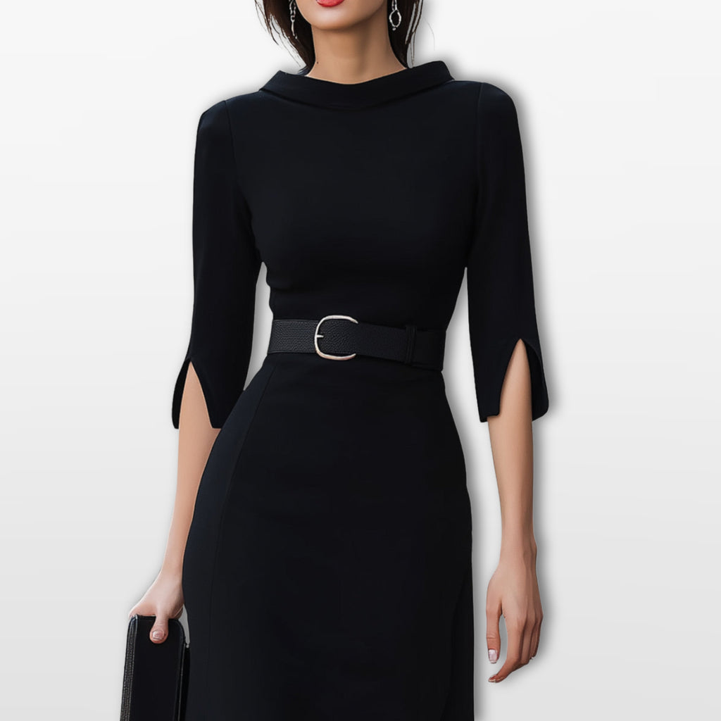 Women Belted Midi Dress