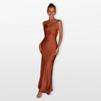 Women’s Satin Maxi Dress Cowl Neck